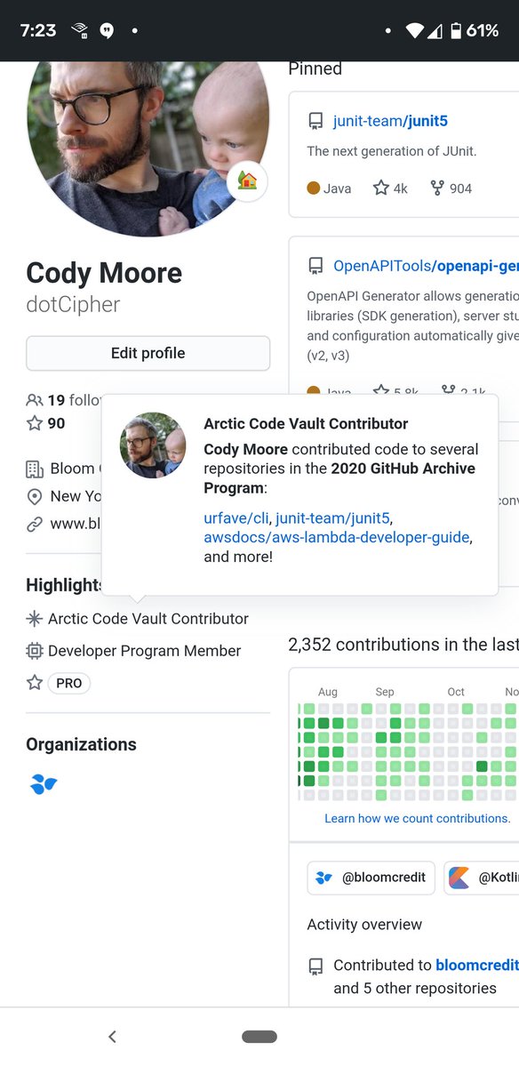 dot_Cipher's tweet image. Just got my github archival program badge! Github did some pretty cool stuff with its archival program: archiveprogram.github.com