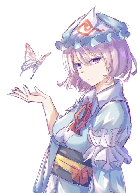 昨日リア友と飯食った時の落書き幽々子様です 