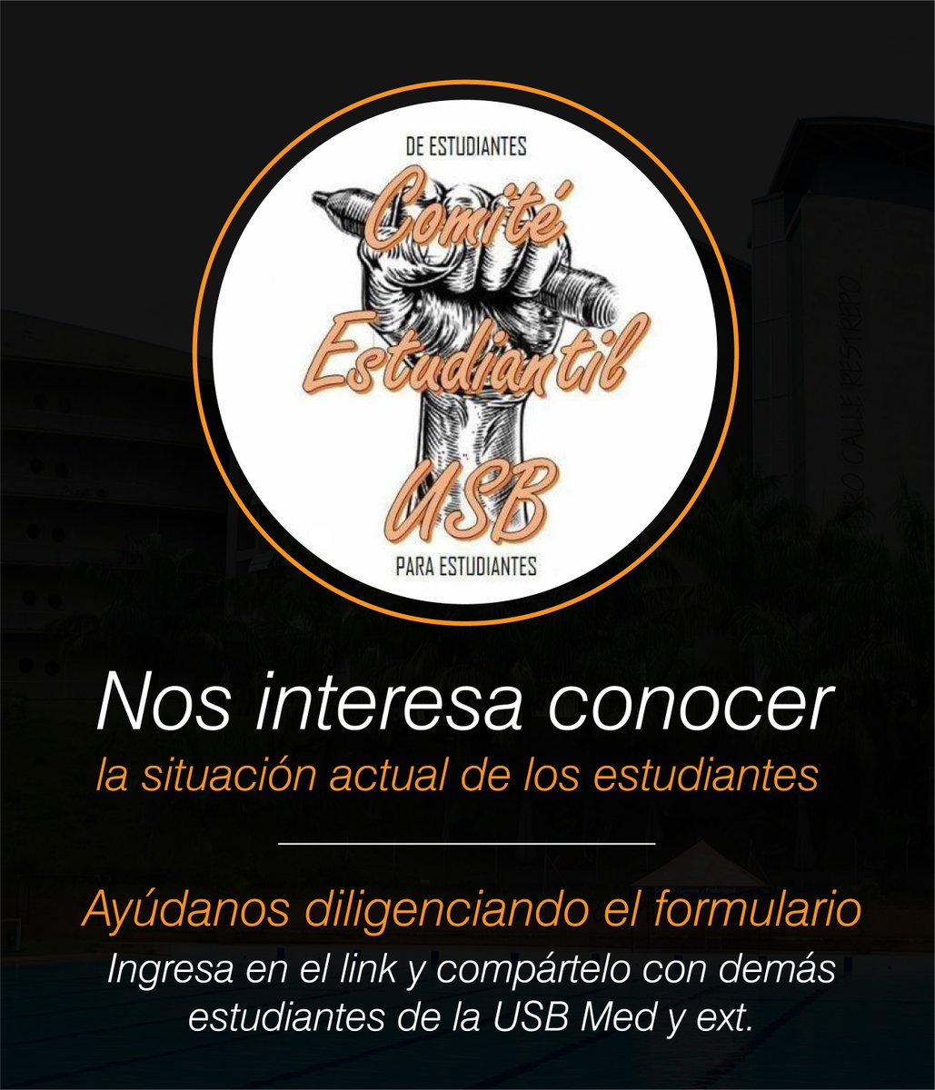 ComiteUsb's tweet photo. Queremos conocer tu situación actual con respecto a la matricula 2020-2 📚Diligencia el formulario en el inicio de nuestra página y compártelo con tus compañeros #Comiteusb
https://t.co/YMuO518t7x https://t.co/ZgnnN9mQEK