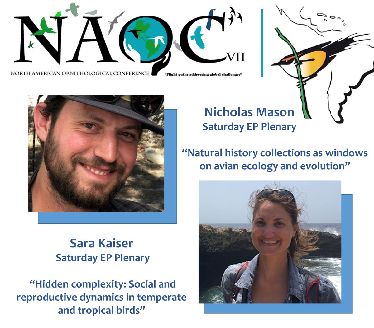 OrnitologiaNeot's tweet photo. ¡Vayan agendando! Acá la información de todas las plenarias de la @NAOCbirds #NAOC2020. https://t.co/wfZyoKt37M