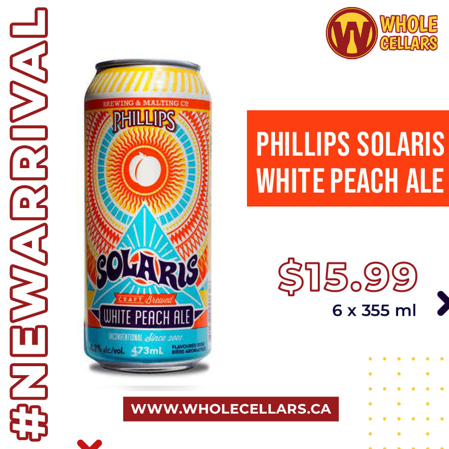 Wholecellars's tweet photo. Solaris White Peach Ale is brewed with wheat and unfiltered to be hazy for your summertime lazy.

Our New Arrival!

https://t.co/WlfW22UMVw

#yyc #calgary #craftbeers #yyclocal https://t.co/mhkHi6qS0t