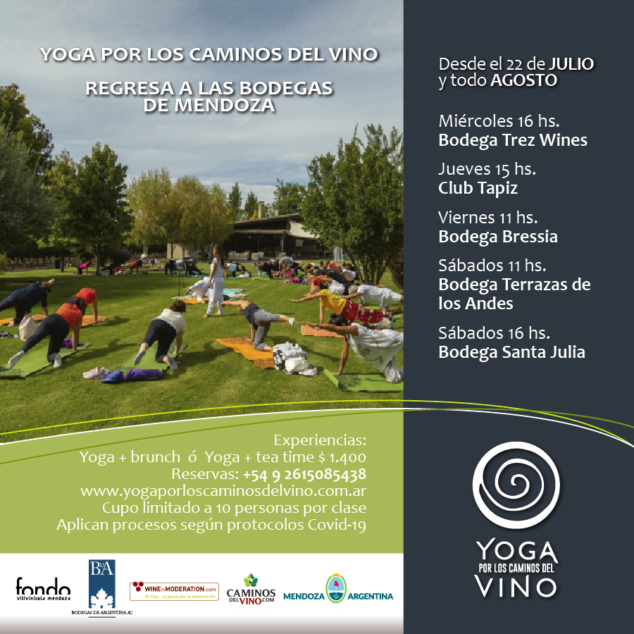 Bodegas de Luján y Maipú podrán disfrutar la experiencia que combina el universo del yoga y el vino a través de Yoga por los Caminos del Vino 🧘‍♀️🍷

Mirá toda la info: bit.ly/3jhUZRk

#EnoturismoMendoza #EnoturismoEnFamilia #VinoyAireLibre #CaminosDelVino #Yoga