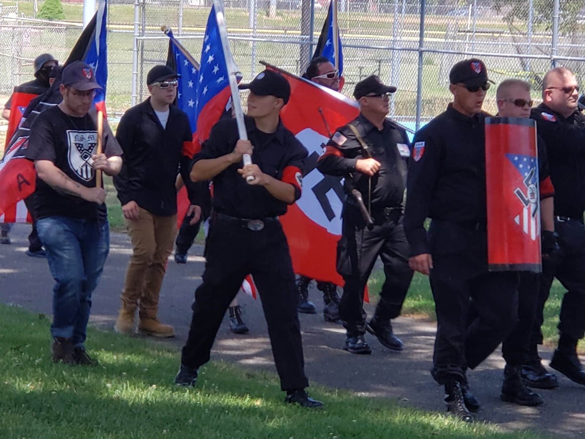 A group of armed National Socialist Neo-Nazis marched through a park in Williamsport PA today. https://www.rawstory.com/2020/07/neo-nazi-group-marches-in-pennsylvania-in-defiance-of-19-regulations/