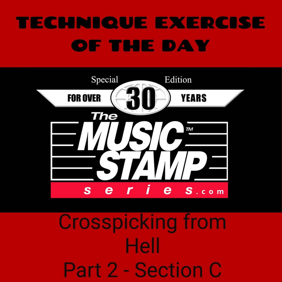 TheMusicStamps's tweet photo. The Crosspicking from Hell Etude continues with Section C of the second part. Its a musical workout I have put together that is for advancing players who have worked on my prior Crosspicking exercises as a primer. I will be breaking down the etude in each part. @BassGuitarPiano https://t.co/zB0vffREhN