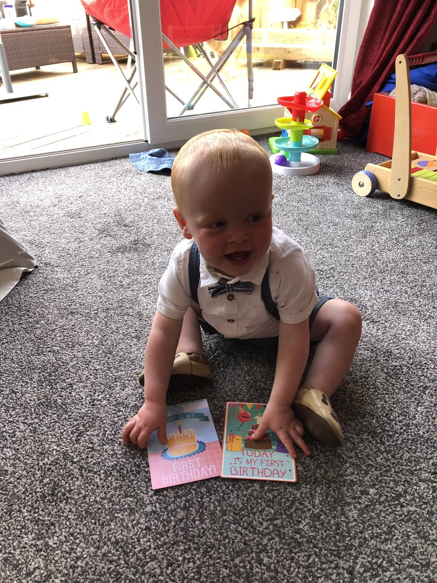 higgsabelle's tweet photo. What a wonderful day celebrating an amazing year with this beautiful boy! It’s been a busy day with the appearance of a 5th tooth, Oscar’s 1st proper word (car) and a BBQ in the garden 🥰 https://t.co/N4aLXWoZEM