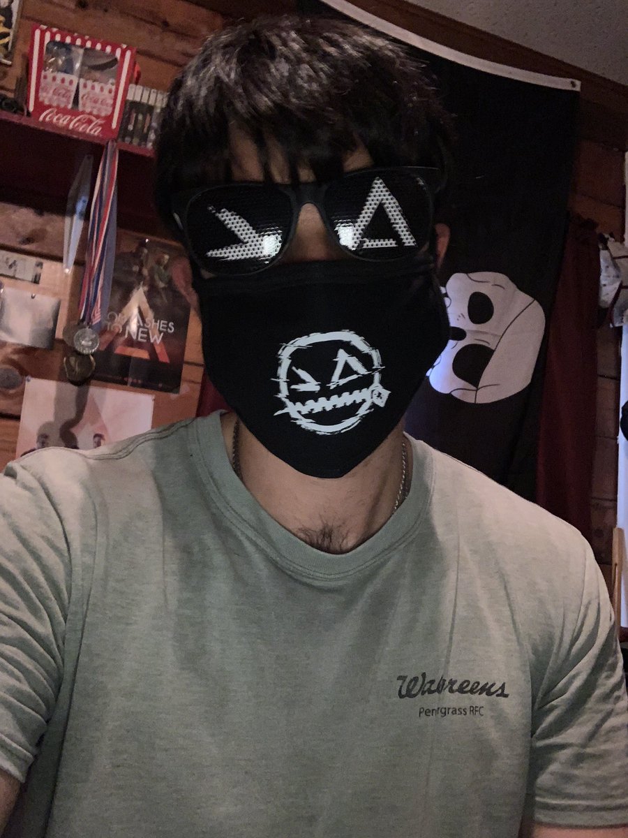 Xephiroth2011's tweet photo. New @FromAshestoNew mask came in #SpreadTheAshes #Panic https://t.co/VMFDkacQjA