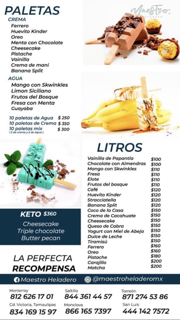 Has tu pedido de “Maestro Heladero” .... ya en San Luis Potosí. 444-142-75-72