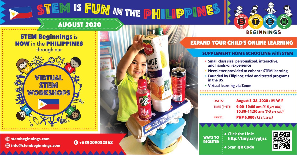 STEMBeginnings's tweet photo. Expand your child's online learning. Augment home schooling with STEM. August session is now open for registration. https://t.co/2DuFLm757Y