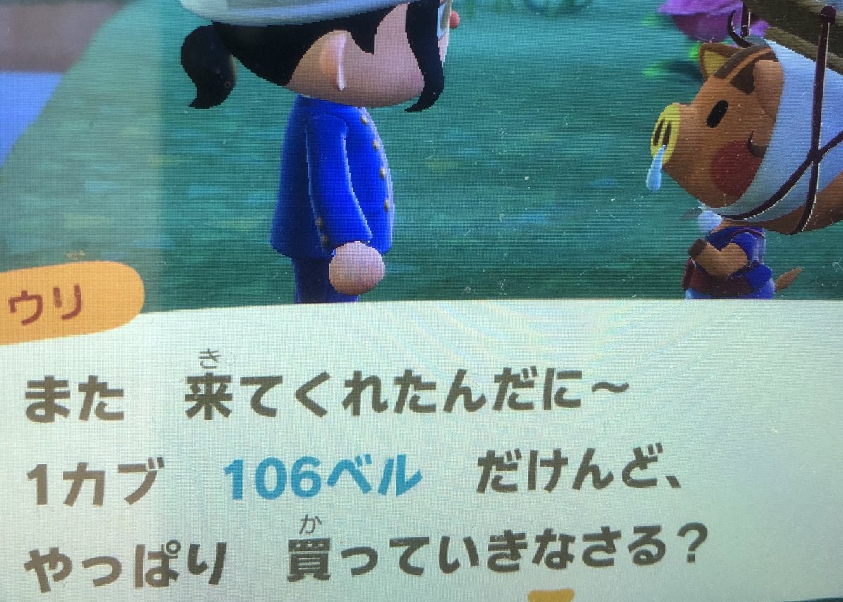 あつ森のカブ、、、ウリ106、、
株と言えば、男一匹ガキ大将で、主人公に、株と金の力でギューギューいった、水戸のおばばの、
万吉!これが大人の喧嘩じゃー!
が、頭から離れん! 