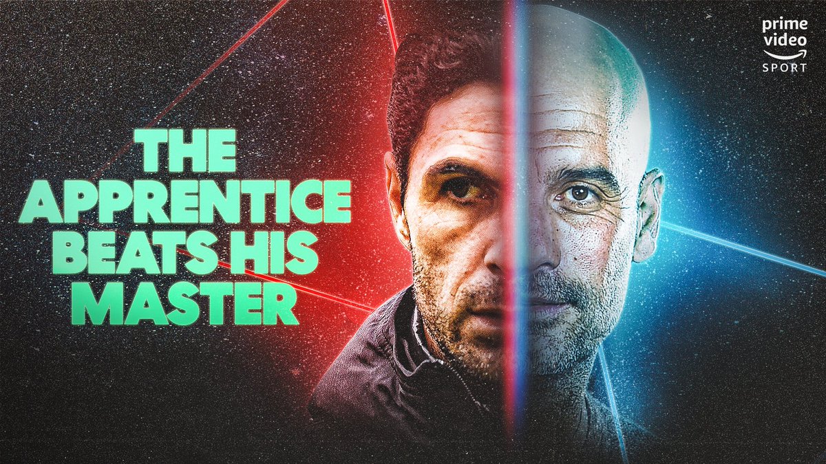 primevideosport's tweet photo. Mikel Arteta gets his first win against his mentor 

#ARSMCI https://t.co/eHGNkiqd86