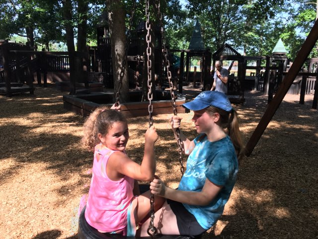 Delaine &amp; Natalie having a great day at the park, little bit of shopping, and water boarding! 😀🐠🐟🐚🏄‍♀️