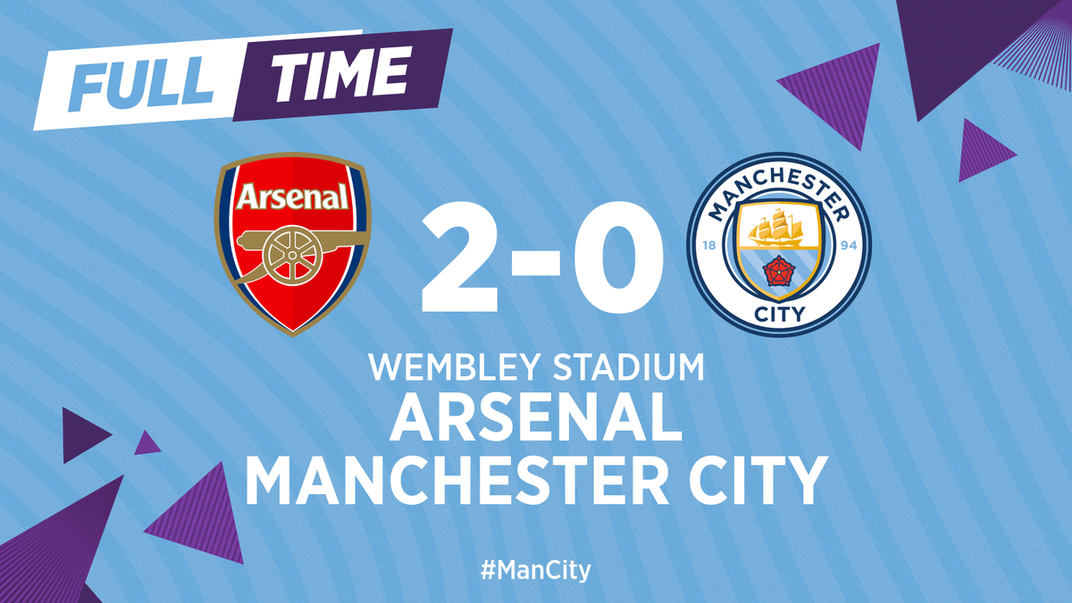 ManCity's tweet photo. FULL-TIME | Not our night at Wembley.

🔴 2-0 🔵 #ManCity | https://t.co/axa0klD5re https://t.co/ZaM4vXK3cA