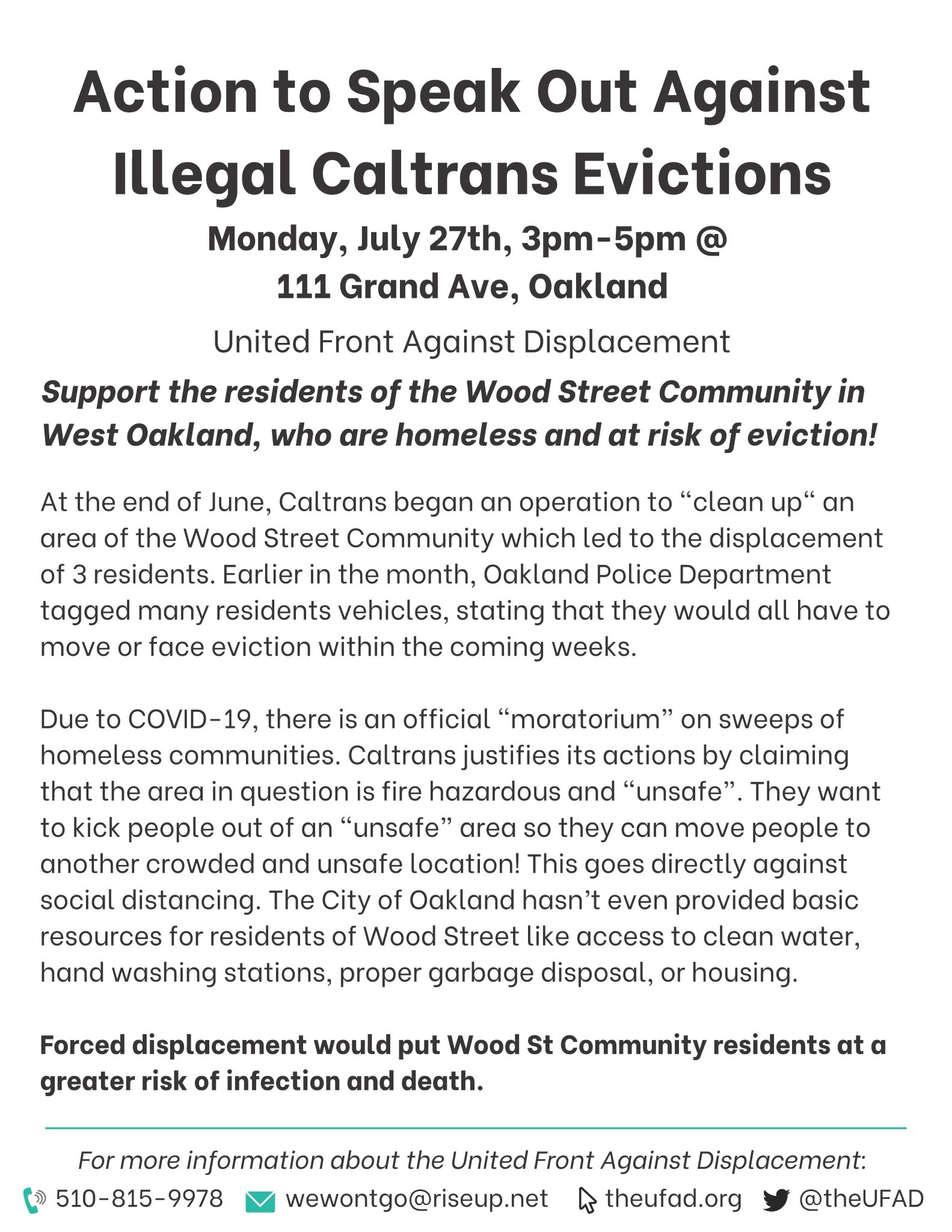 Speak Out Against Illegal Caltrans Evictions