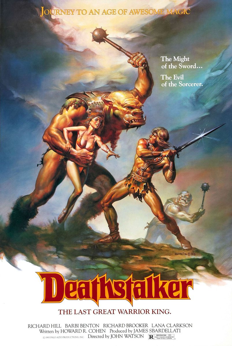 EugWSerra's tweet photo. On September 2, 1983, Deathstalker was released!
Fun Fact: Richard Brooker - Jason Voorhees from Friday the 13th Part 3 - performs in the film (without a hockey mask) as Oghris.
#Deathstalker #RickHill #BarbiBenton #LanaClarkson #RichardBrooker #VictorBo https://t.co/uXBabSzn17