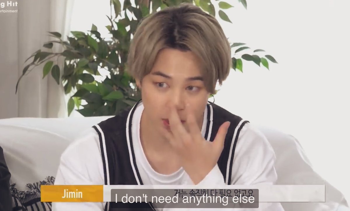 kmgoogiemimi_'s tweet photo. jimin: i don’t need anything else, I just want to be with you for a long time as BTS, that’s enough for me

jungkook: jimin told me the same yesterday https://t.co/J3xKh3d8C4