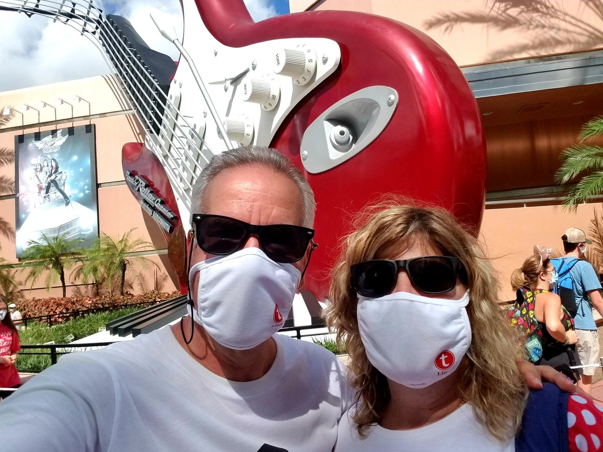 pod4christ's tweet photo. Wearing our @touringplans masks from @wendywelcher! Thank you so much! Another beautiful day in paradise at Disney's Hollywood Studios! Big shout out to nygiantmickeyfan and her incredible family! #wdwliners #wdw #CMRay #epcast #instadisney #disneycastlife #disney #touringplans https://t.co/BBDDJb0K7w