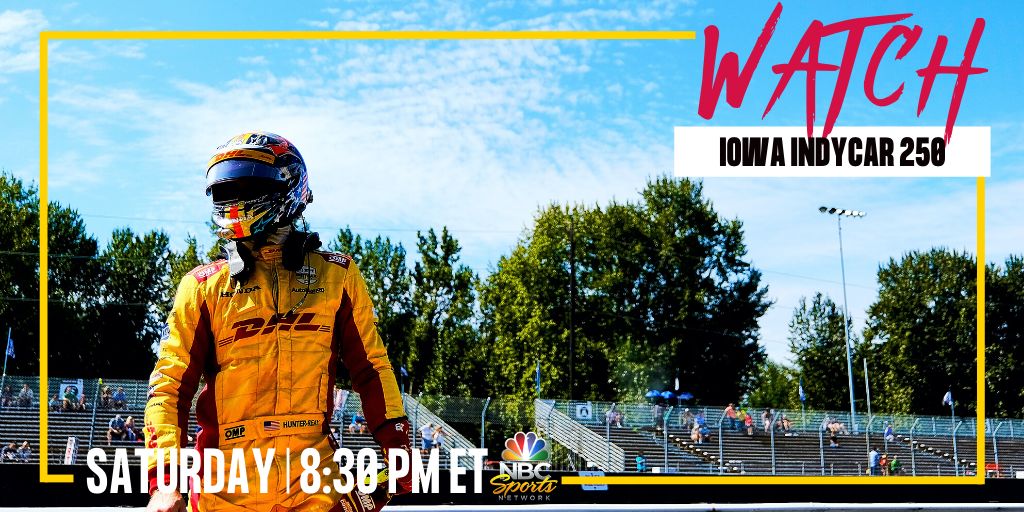 DHLUS's tweet photo. It's day two of #IndyCar racing for @RyanHunterReay and the @FollowAndretti team, help us cheer them on as they compete tonight for a podium finish!

#Iowa250s #AllAndretti #SpeedOfYellow #DHLteamRHR https://t.co/bWPKdOOdzL