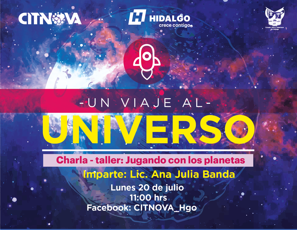 Nucleo_CTI's tweet photo. #FelizSábado
Continua la estrategia:
🔷Un viaje al Universo🔷 con la charla
🔴Jugando con los Planetas💫
¿Qué es una estrella? Conoce las principales características físicas y químicas del Sistema Solar.
Imparte: Lic. Ana Julia Banda de #Eureeka https://t.co/Kxfdsf4DGr