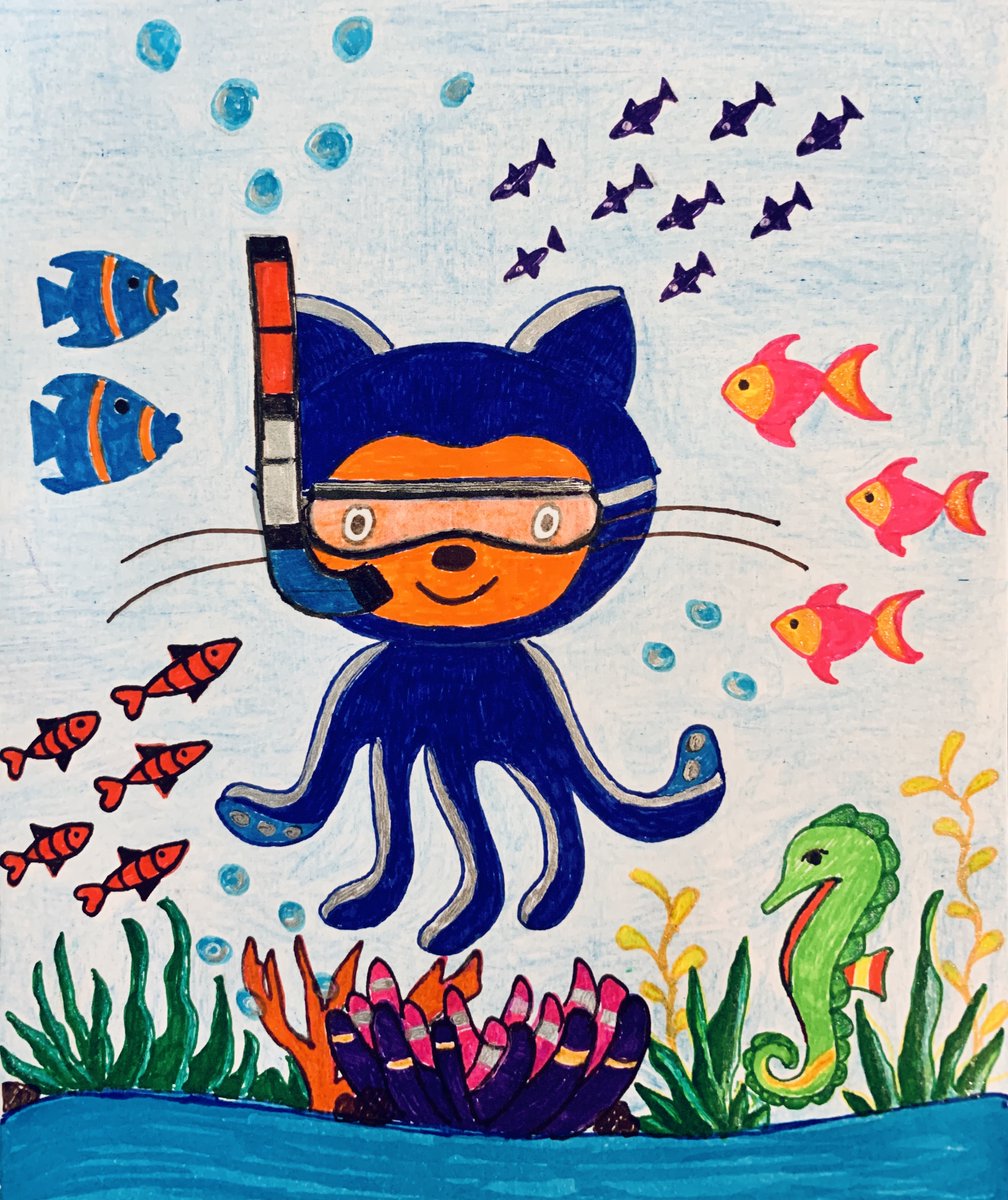 manya190_g's tweet photo. Pretty sure an Octocat can swim but I gave it a protective gear just in case. @GitHubEducation #MyOctocat #HackItShipIt https://t.co/x1vETVUR7F