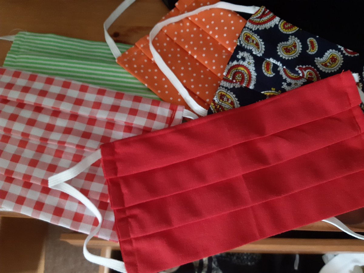 CJ_Colbourn's tweet photo. Nice way to spend a #Rainy_Day Repurposing old shirts and scrap material #facemask #Reusable #sewingSaturday https://t.co/eCEqRRMbgL