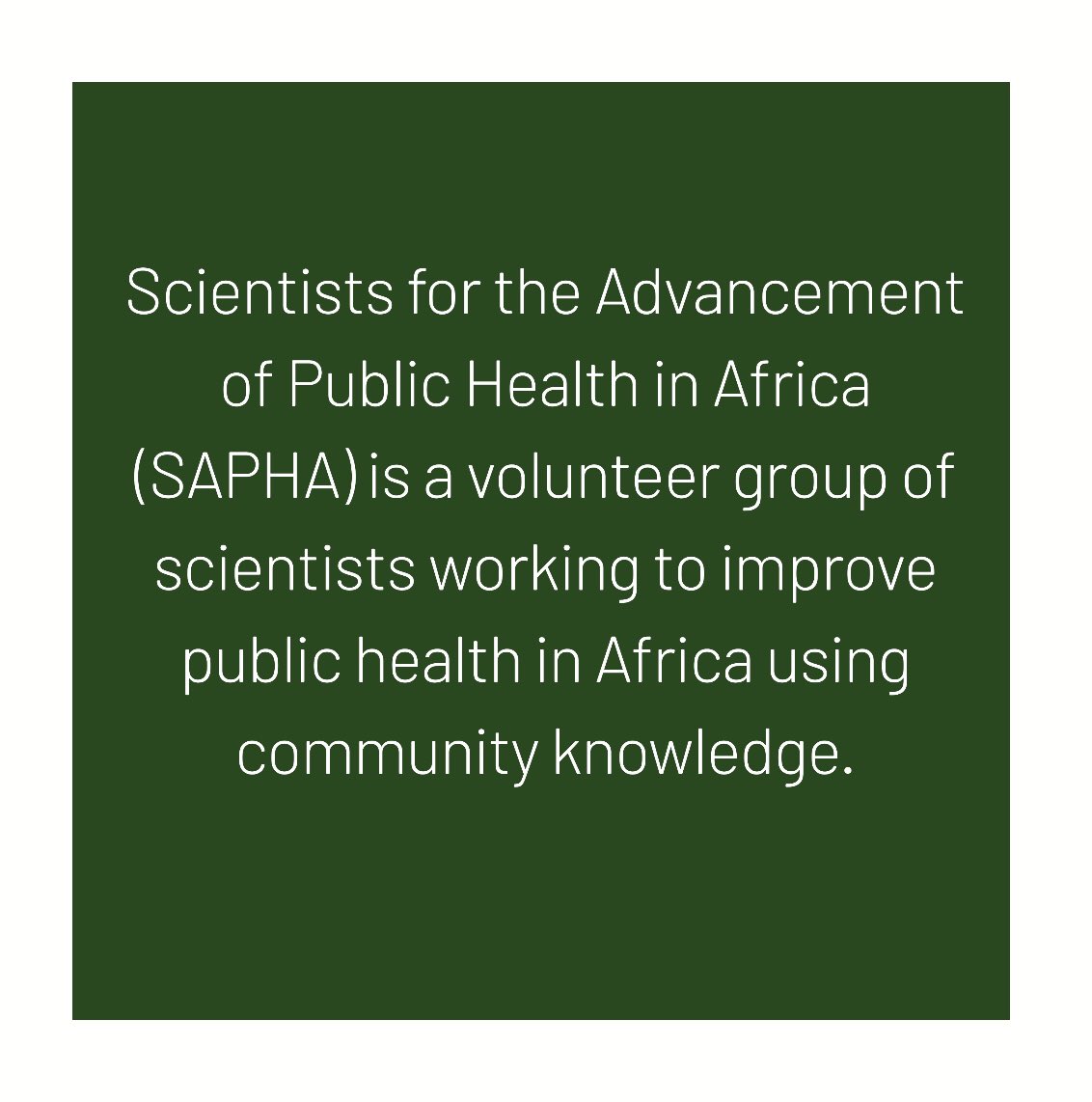 sapha_org's tweet photo. Welcome to SAPHA! Our broad mission is to drive, promote, and foster public health initiatives for and by Africans and to empower our communities to take charge of their health and well-being. #publichealth #globalhealth #Nigeria #Africa https://t.co/v5def0nSvV