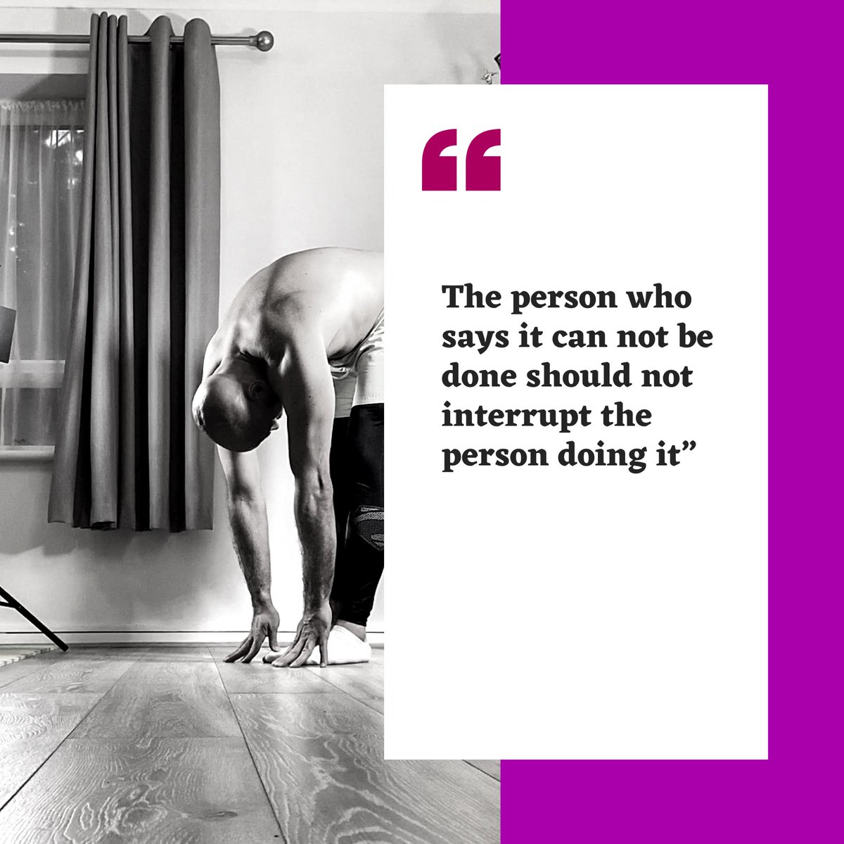 “The person who says it can not be done should not interrupt the person doing it”

#ThinkBIGSundayWithMarsha 
#SuccesTrain
#Motivation