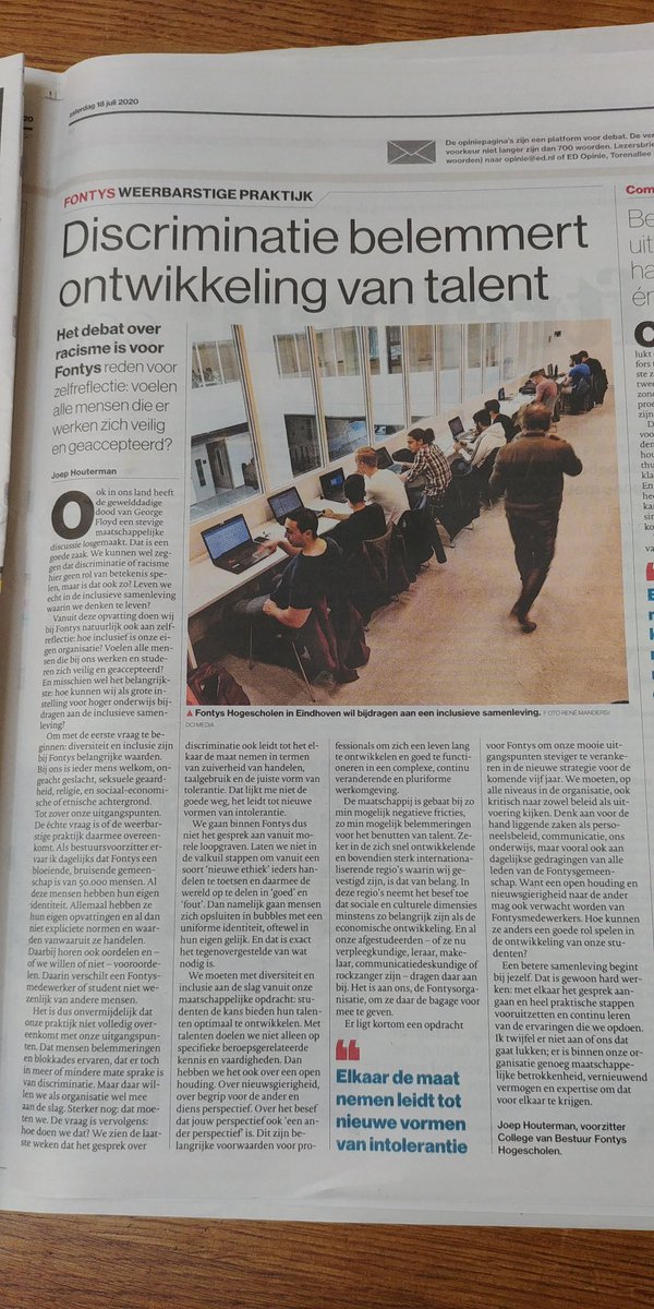 Voor inclusie is een open houding nodig en nieuwsgierigheid naar de ander @JoepHouterman in het ED