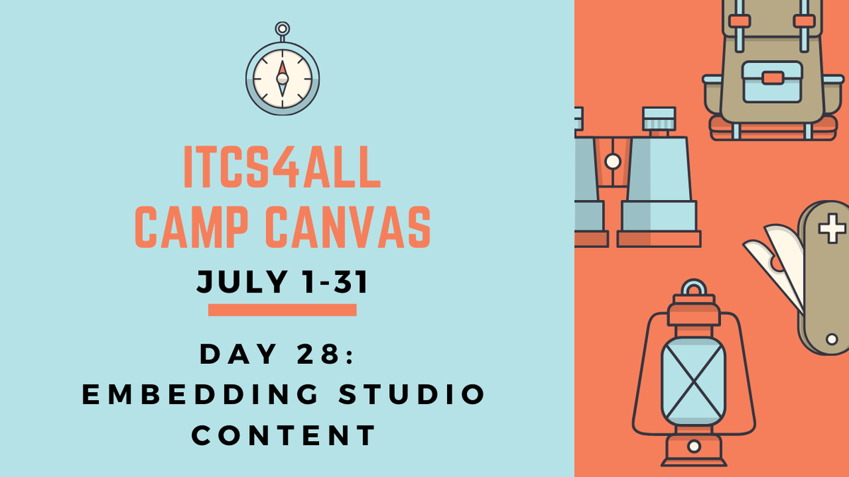 itcs4all's tweet photo. .@netia_elam is back to show us how to embed content from Studio into our @CanvasLMS clasroom. #Campcanvas https://t.co/agb3Epjyuq https://t.co/jriWvbcHh8