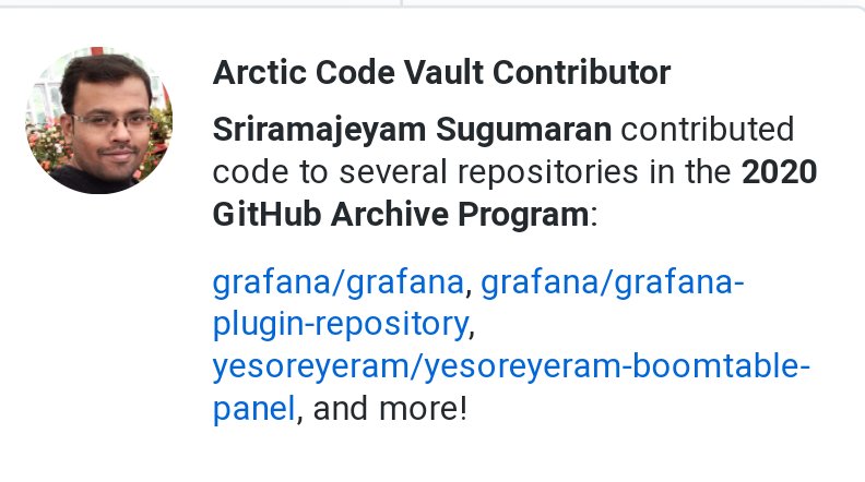 yesoreyeram's tweet image. Now I am #ArcticCodeVaultContributor . Thank you github for taking my code to vault under freezing Arctic. #FrozenCode