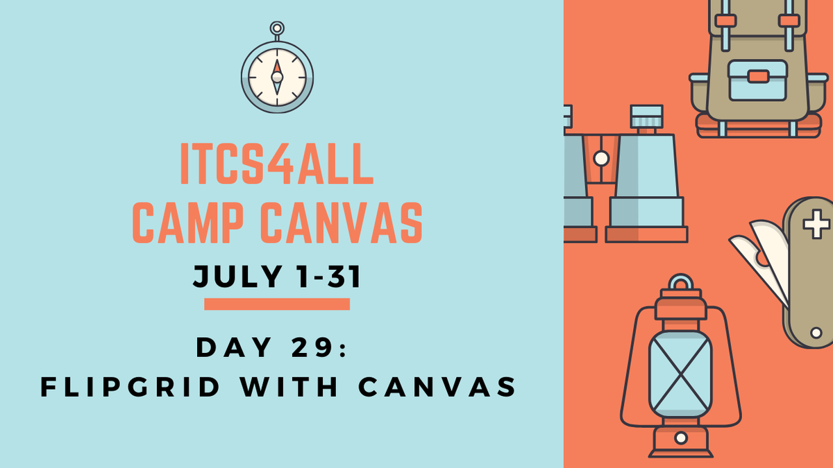 itcs4all's tweet photo. You have asked! We answer! @robinsonemilym show you how to integrate @flipgrid with @CanvasLMS in todays #CampCanvas video. https://t.co/6aJC20VRFN https://t.co/VlojhxBAHN