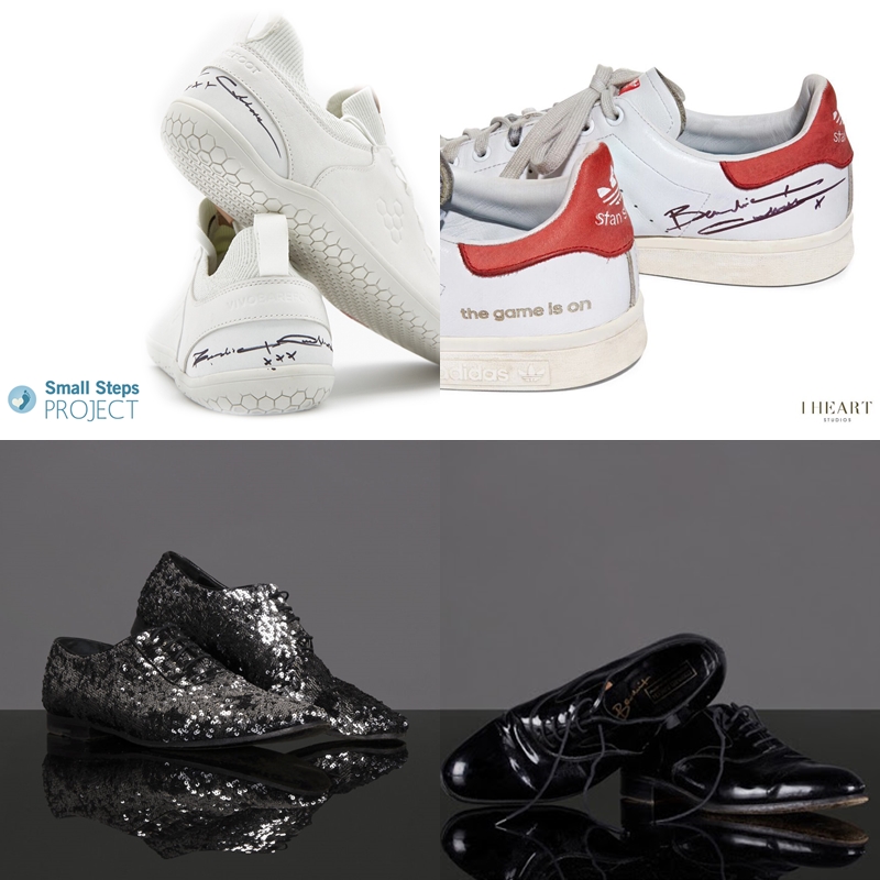 SMALL STEPS PROJECT (2014-): BC has donated numerous signed pairs of shoes throughout the years to support this charity, from glittery Louis Vitton shoes to ones made of leather and vegan trainers.