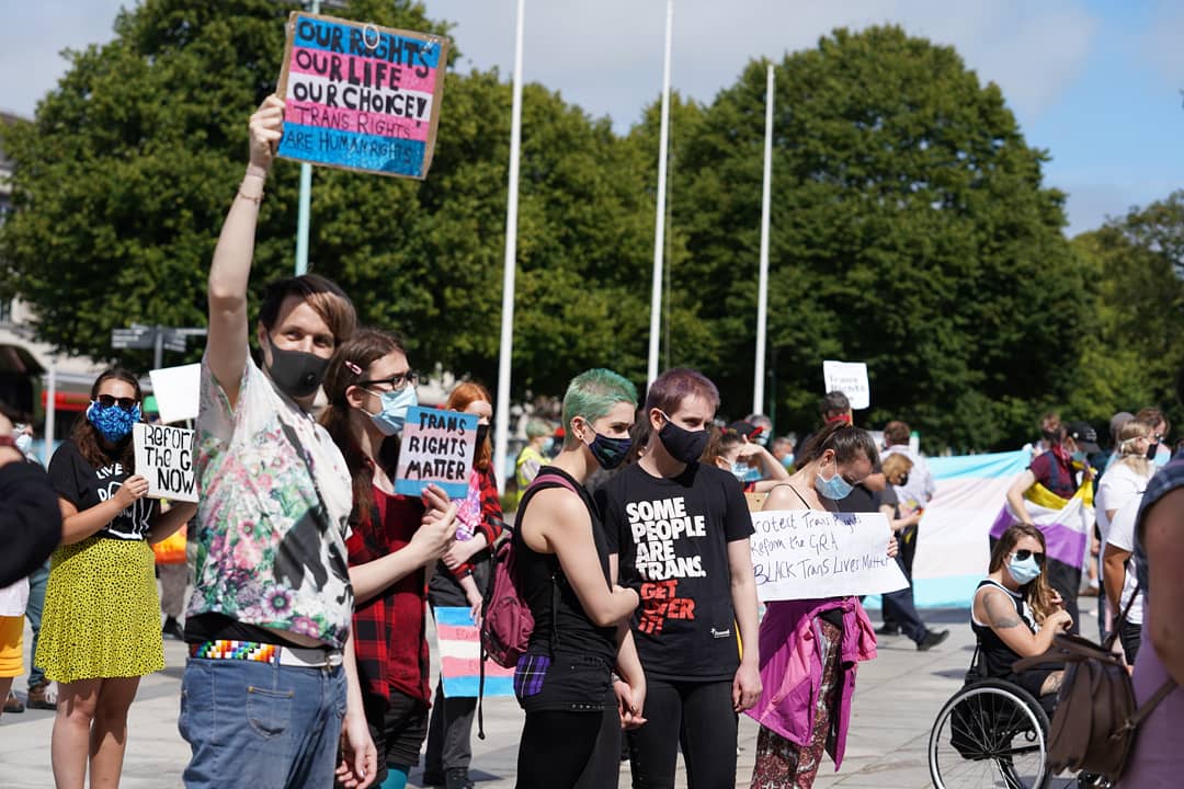 ButtersKira's tweet photo. Trans Rights Protest, Plymouth, July 18th.

#TransRightsProtest #Plymouth https://t.co/iVo8Ca4uA4