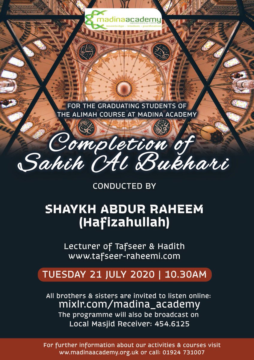 madina_academy's tweet photo. #Bukhari #sahihbukhari #madrasa #Darululoom #sacredknowledge #ilm #quran #hadith #fiqh #deen #islam #Alimah #Alim #studentsofknowledge #study #pray #learning @shaykh_khalil @TafseerRaheemi
@ShkhAbdulRaheem https://t.co/3KBkXmIWGq