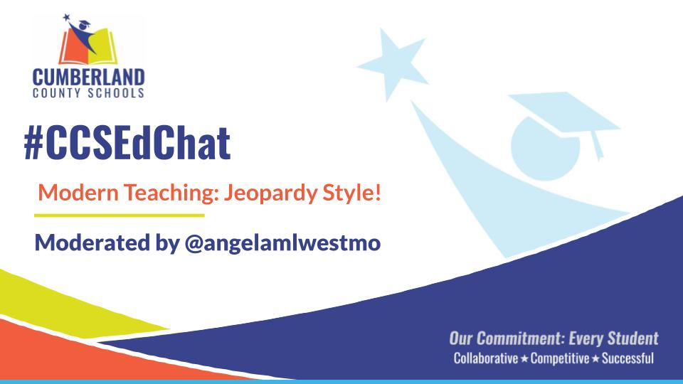 AngelaMLWestmo's tweet photo. Be sure to join us on Thursday, July 23rd from 7 to 8 pm for a fun-filled, Jeopardy-Style Twitter Chat!  #CCSEdChat https://t.co/lOapoMdjfa
