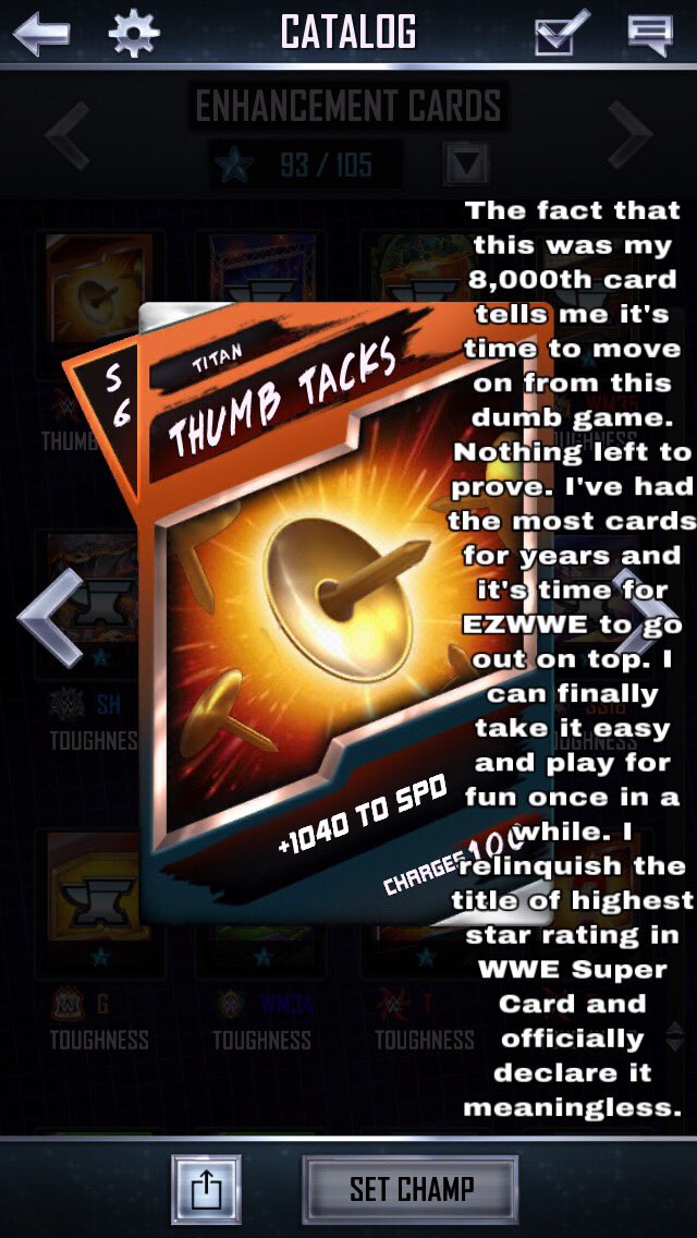 EZil84's tweet photo. Happy to announce that I am the first player to reach an 8,000 star rating in #WWESuperCard EZWWE https://t.co/nNmIsYbD3Y
