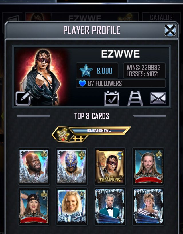 EZil84's tweet photo. Happy to announce that I am the first player to reach an 8,000 star rating in #WWESuperCard EZWWE https://t.co/nNmIsYbD3Y