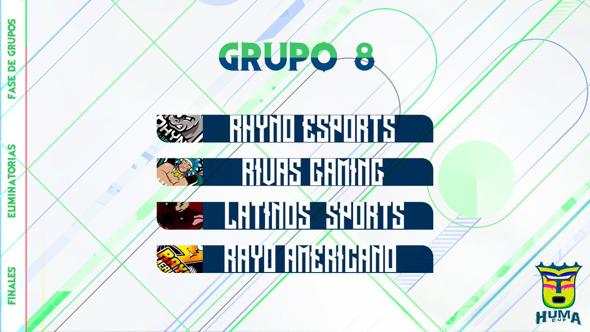 🔴GRUPO 8🔴
- <a href="/Rhyno_eSports/">Rhyno eSports</a>
- <a href="/GamingtmRivas/">Rivas Gaming™️</a>
- @PerEsport1
- <a href="/RayoAmericanoCR/">Rayo Americano CR</a>

🔥¡MUCHA SUERTE A TODOS!🔥