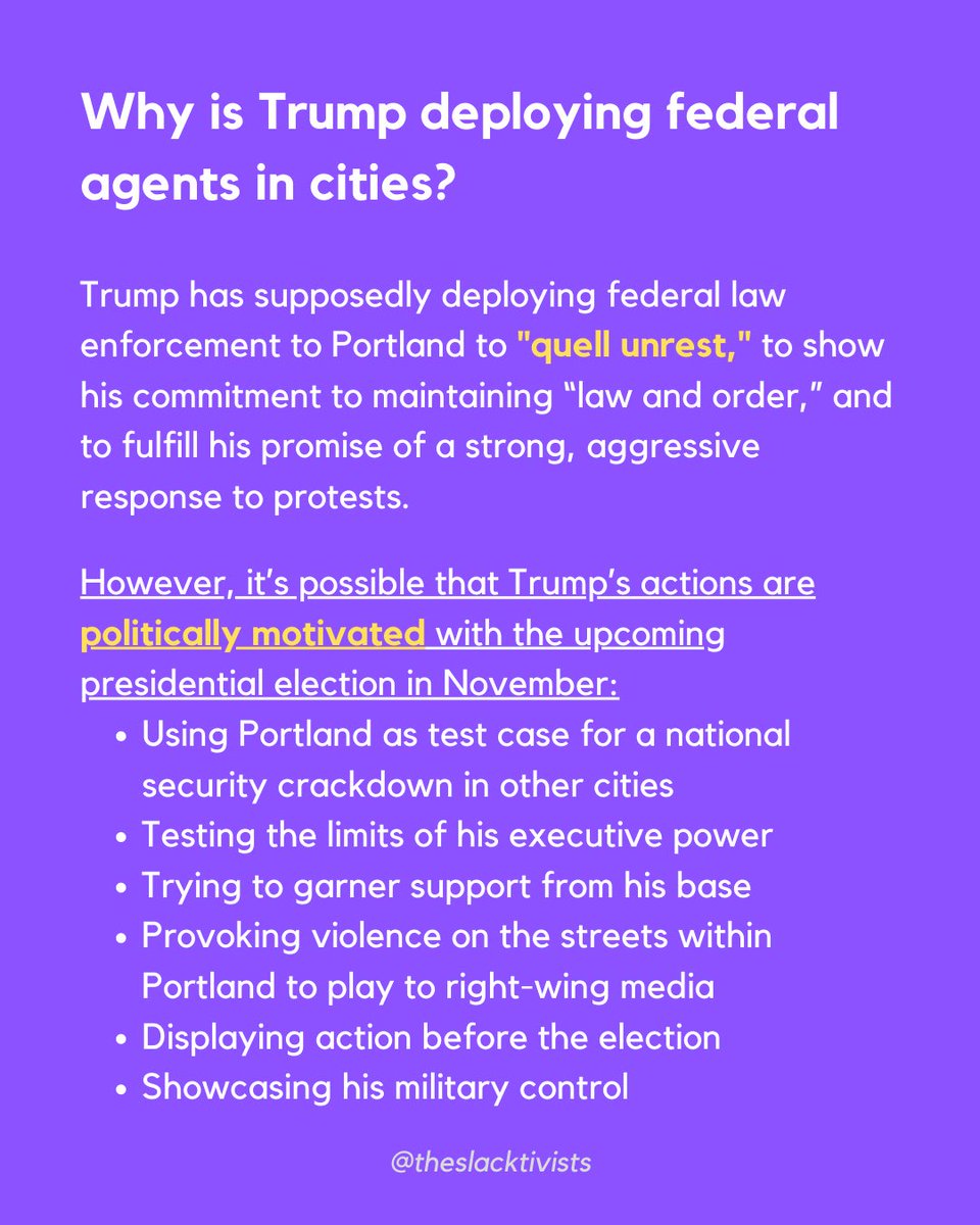 Here’s a breakdown of what’s going in Portland, OR with Trump’s deployment of federal law enforcement officers. (1/3)