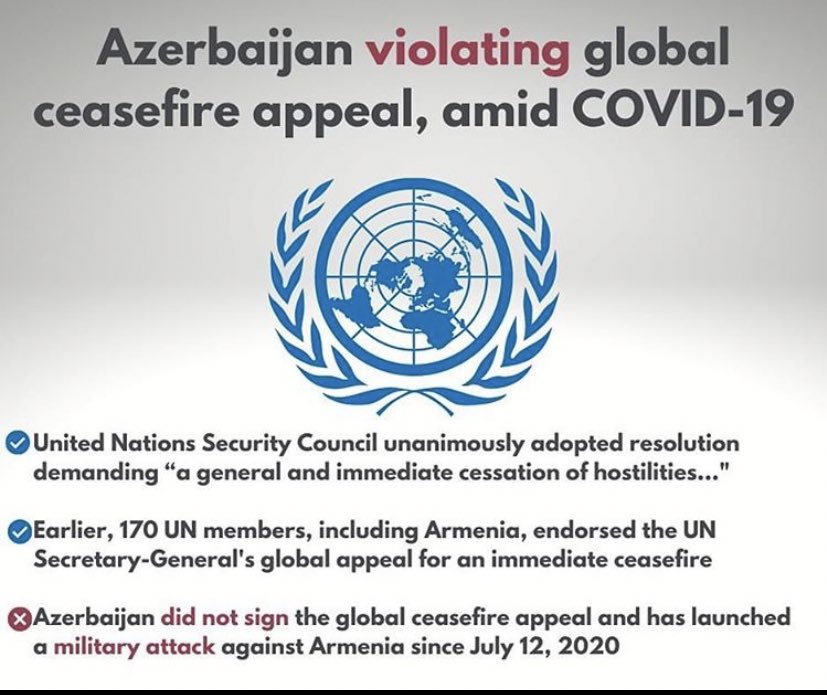 2. CURRENTLY: azerb*ijian didn’t sign the ceasefire issued by the UN ( unlike Armenia ) INSTEAD, after initiating skirmishes at the border they’ve escalated to attacking Armenia itself rather than just Artsakh.