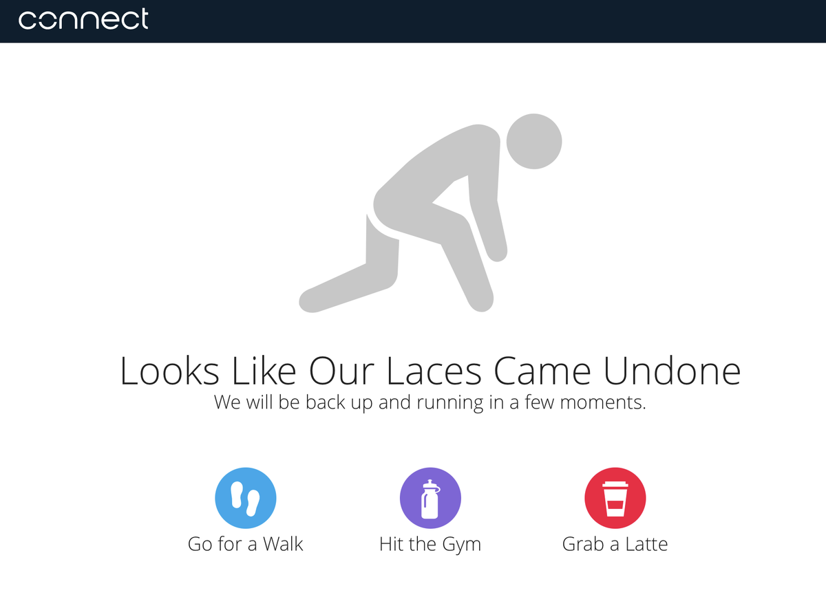 adammiarka's tweet photo. Always love Garmin Connect’s error pages… 😂 https://t.co/HLNkHnqJwr