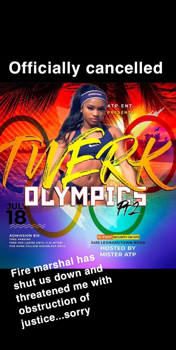 ATP_ENT's tweet photo. CANCELLED DO NOT SHOW UP TONIGHT THE CHARLES COUNTY FORE MARSHALL HAS SHUT ME DOWN, and said that if there is an event I will get an obstruction of justice charge so DONT COME https://t.co/0XPPbeqCWZ