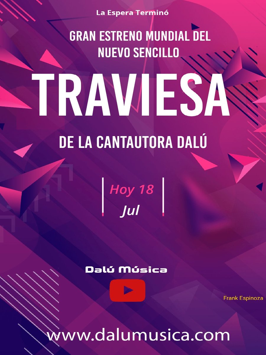FrankEsGa's tweet photo. 🔊Chicos vamos a impulsar la tendencia!!!

Dinámica Traviesa!!! @Dalumusica

🔰Comenta 15 veces la frase en tendencia 

DALÚ ES TRAVIESA 

🔄100
♥️100

OBJETIVO TOP 1️⃣5️⃣ https://t.co/Mii57qETgH