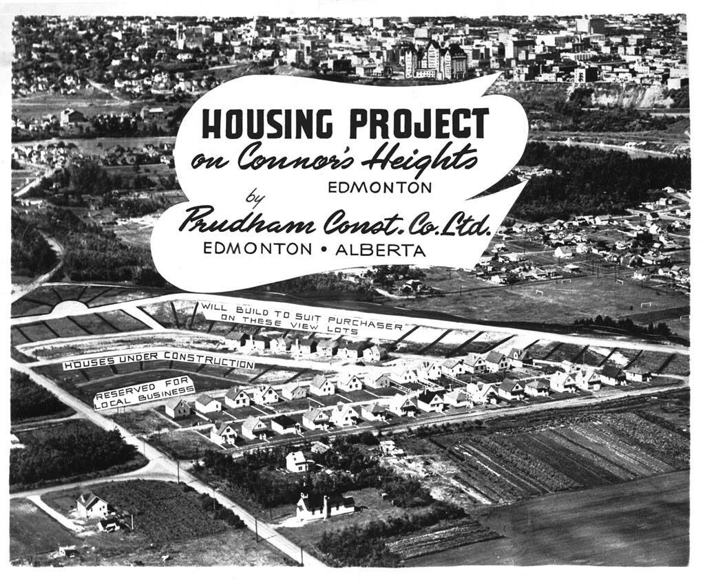 In 1946, though, he was all about getting houses onto the market quickly. That year he built 30 homes on the narrower lots on 91 St and 92 St: nine 900 ft2 bungalows and twenty-one 1200 ft2 semi-bungalows. Note the 2-big-1-small pattern.