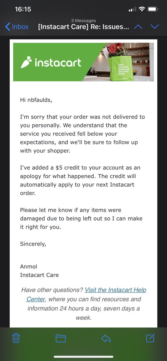 natefaulds's tweet photo. @Instacart I guess you’re trying to lose a repeat customer? https://t.co/x0N4Kh2Hqg