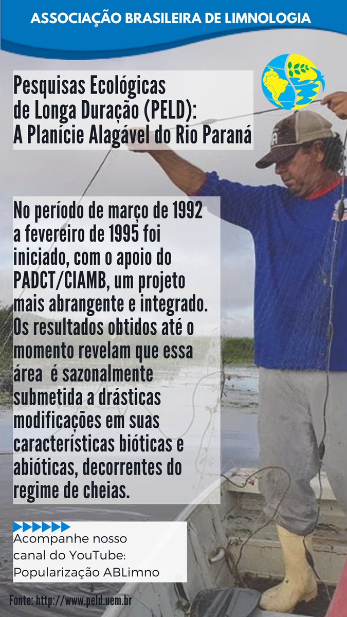 AB_limno's tweet photo. Pesquisas Ecológicas de Longa Duração - PELD.
A Planície Alagável do Rio Paraná
#limnogia #redelimno #limnologiaAmericadoSul
#ABlimno https://t.co/orZNF4C7nj
