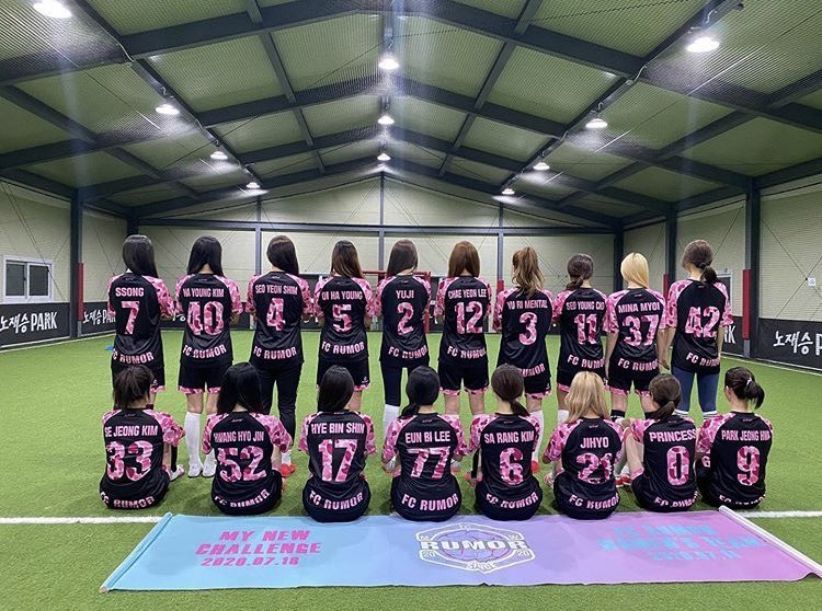 misayeon's tweet photo. Mina and Jihyo will be participating in FC Rumor women's soccer team in an all female celebrity line up 🤯

These were posted by APink Hayoung &amp; FC Rumor's official IG- more details are expected to be released soon! 
#TWICE #트와이스 @JYPETWICE https://t.co/Gz9cyo0p9A