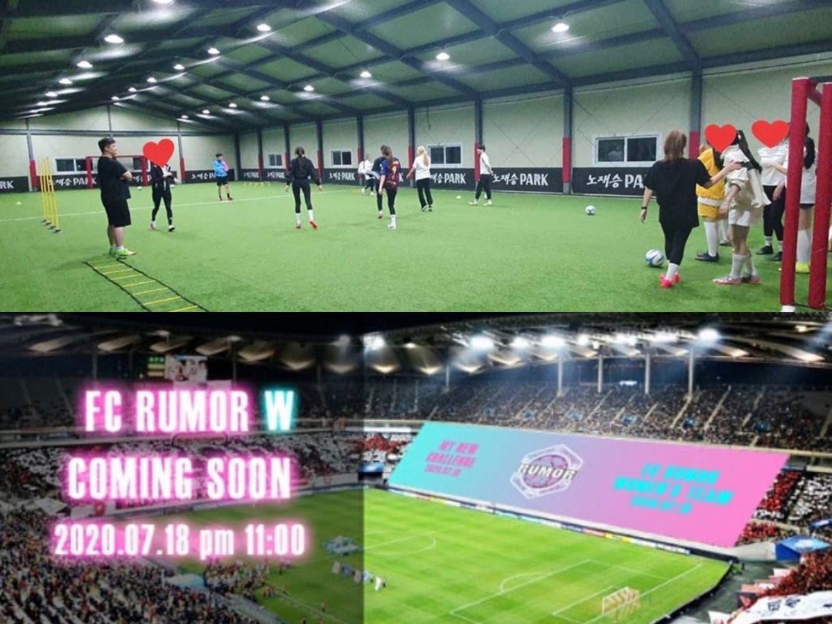 misayeon's tweet photo. Mina and Jihyo will be participating in FC Rumor women's soccer team in an all female celebrity line up 🤯

These were posted by APink Hayoung &amp; FC Rumor's official IG- more details are expected to be released soon! 
#TWICE #트와이스 @JYPETWICE https://t.co/Gz9cyo0p9A