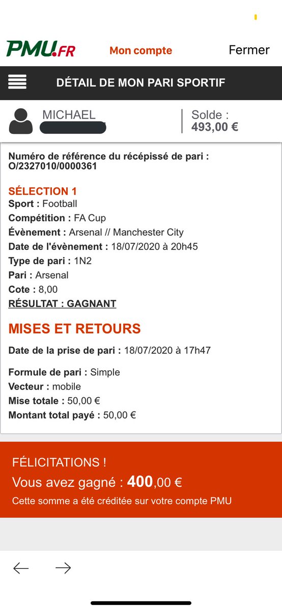 Kiroswallace's tweet photo. Jamais perdre espoir en Arsenal @philousports @PMU_Sport #TeamParieur #Merceeeee https://t.co/BAi4fhe27t