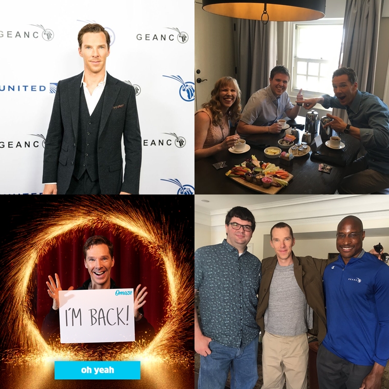 GEANCO (2016-): BC received the 2016 “Global Promise Award“ and has supported the charity with tea campaigns, hilarious videos and MARVEL premieres. The first cup of tea – let me check – raised US$899,650. Most recently Benedict read a children’s story for the  #STOR14S campaign.