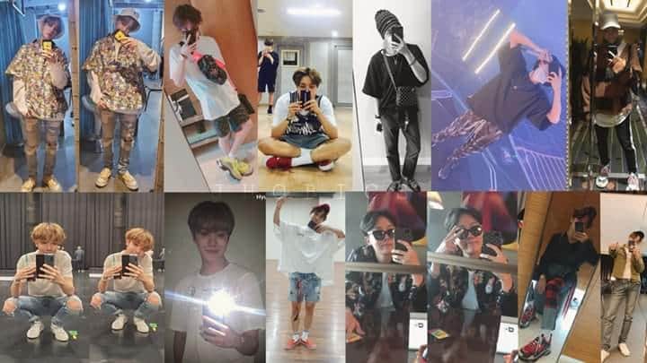 Plushcheek's tweet photo. hobi and his mirror selcas https://t.co/fB8b1oe99o